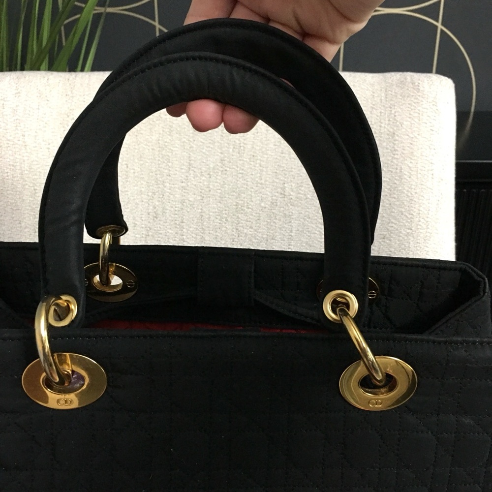 Christian Dior Lady Dior Canage Handbag black canvas - Picture 4 of 16